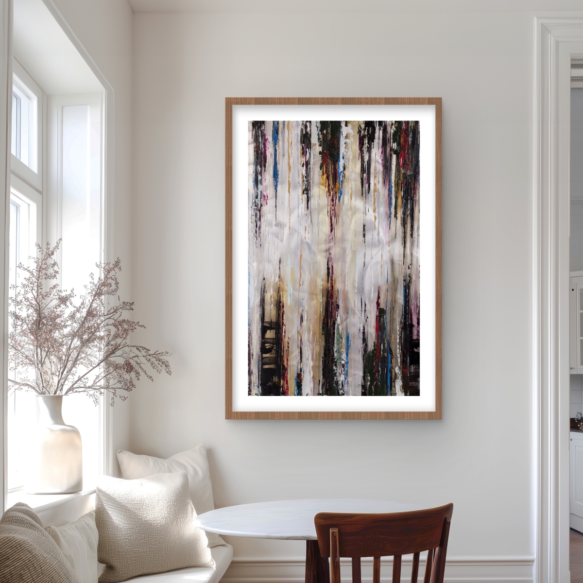 C1FM2436X06XCF 24 x 36 in. Abstract Runny Paint - Modern Framed Matted Print for Decor
