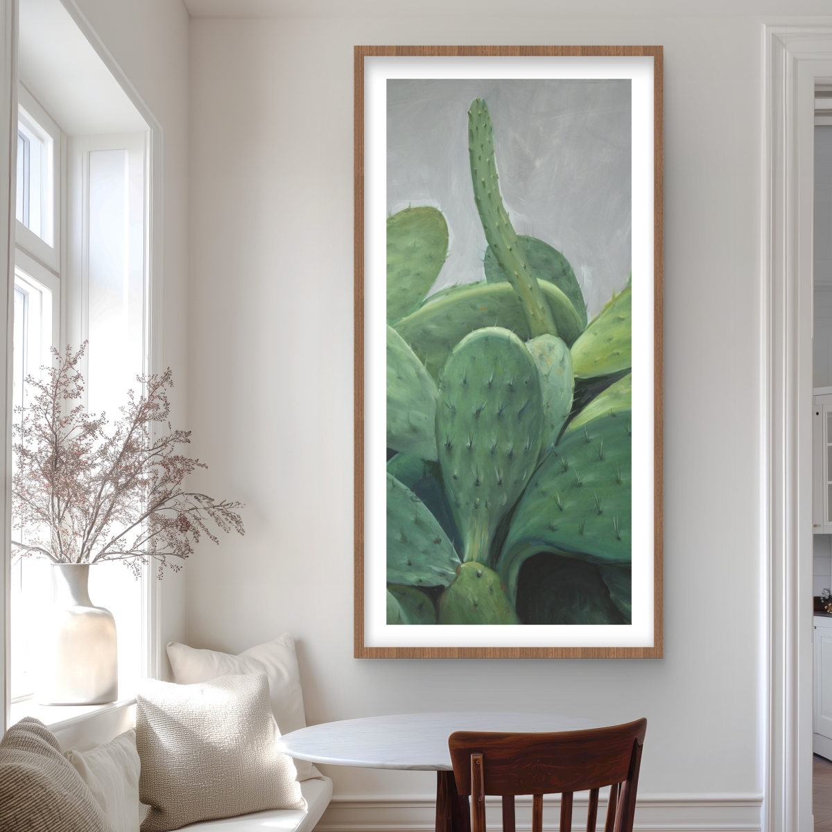 C1FM2448P3YPFG 24 x 48 in. Cactus Bundle - Framed Matted Print for Living Room Decor