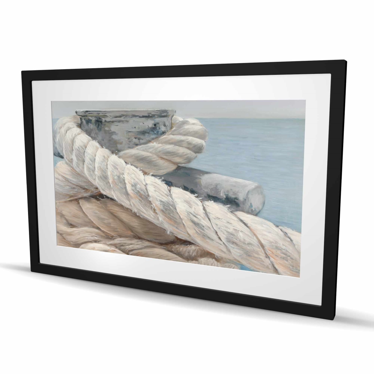 C1FM2436SO8D4P 24 x 36 in. Tie-Down Ropes Closeup - Framed Matted Print for Home Decor