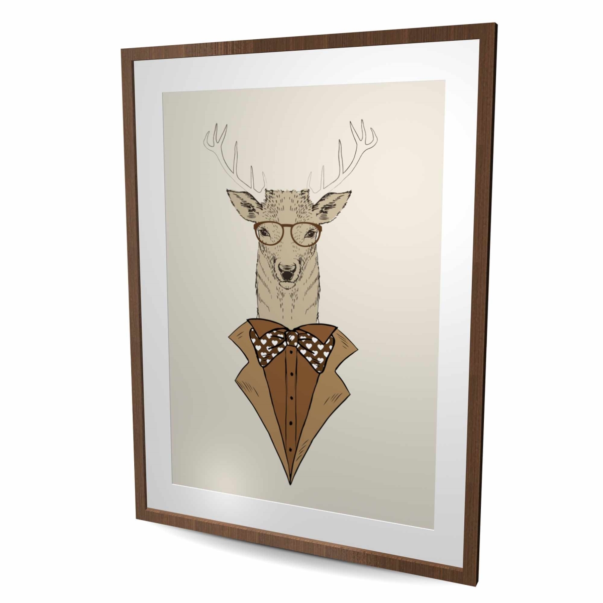 C1FM3648X2JQDJ 36 x 48 in. Deer with Brown Coat - Wildlife Bedroom Framed Print Decor