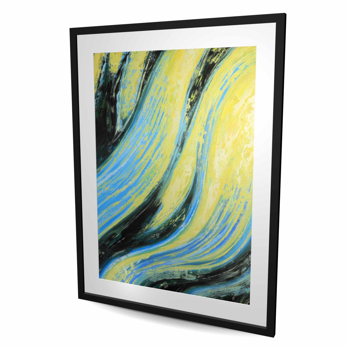 C1FM36484EN1DR 36 x 48 in. Wavy Magical Liquid - Modern Abstract Framed Print for Decor