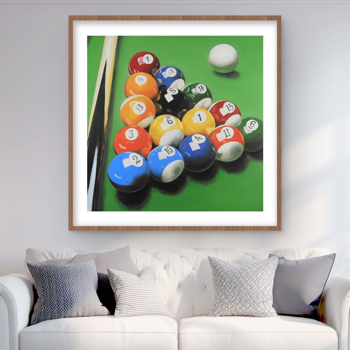 C1FM3636T2ZMQI 36 x 36 in. Pool Table with Ball Formation - Hobbies Man Cave Print