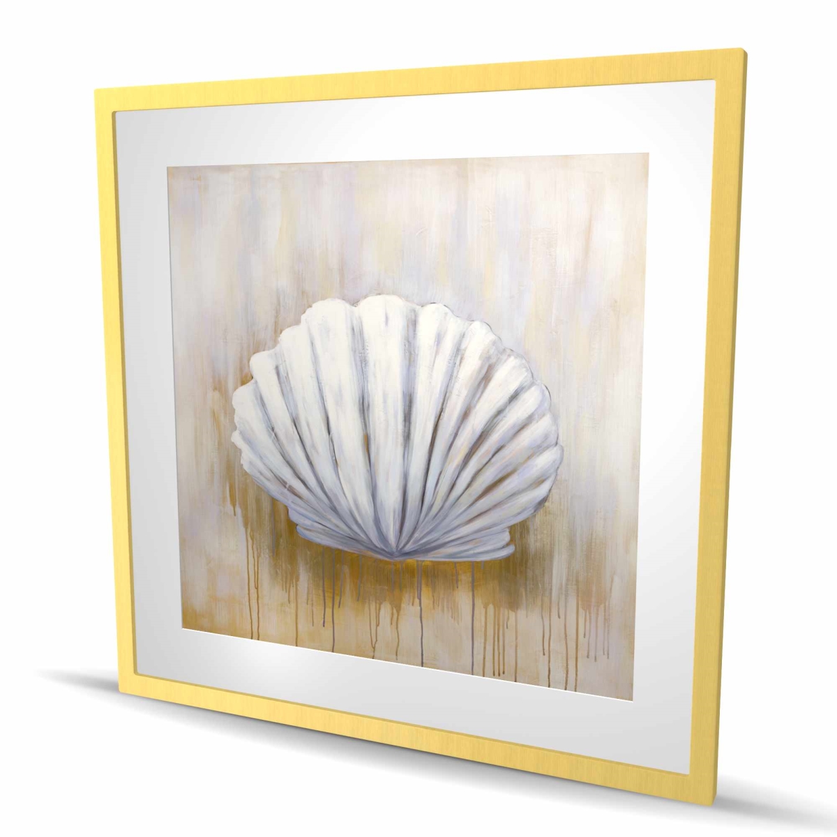 C1FM3636GJ6RW1 36 x 36 in. Feston Shell - Still Life White Framed Matted Print Decor