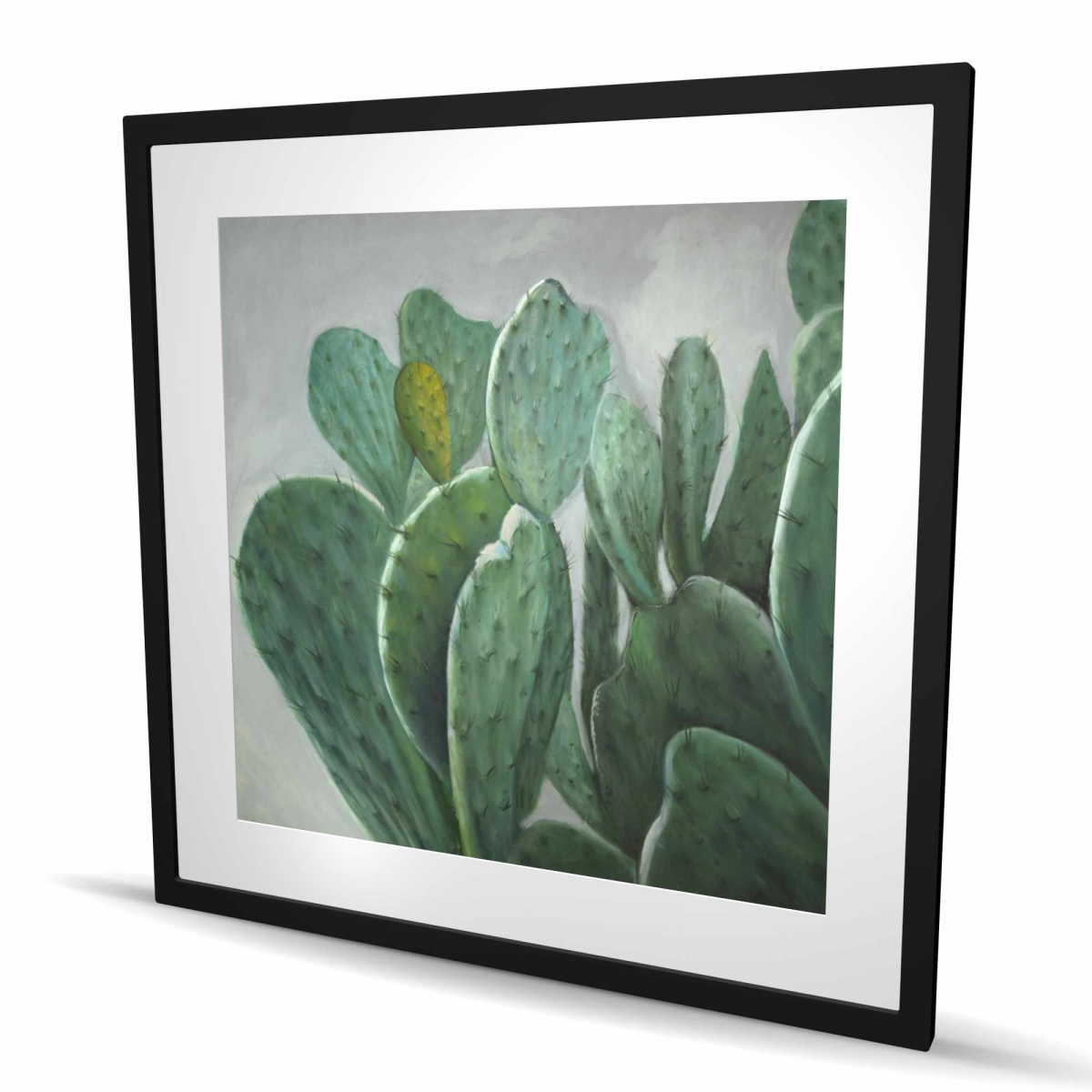 C1FM3636UVMZYX 36 x 36 in. Paddle Cactus - Bedroom Hyperrealist Framed Print for Decor