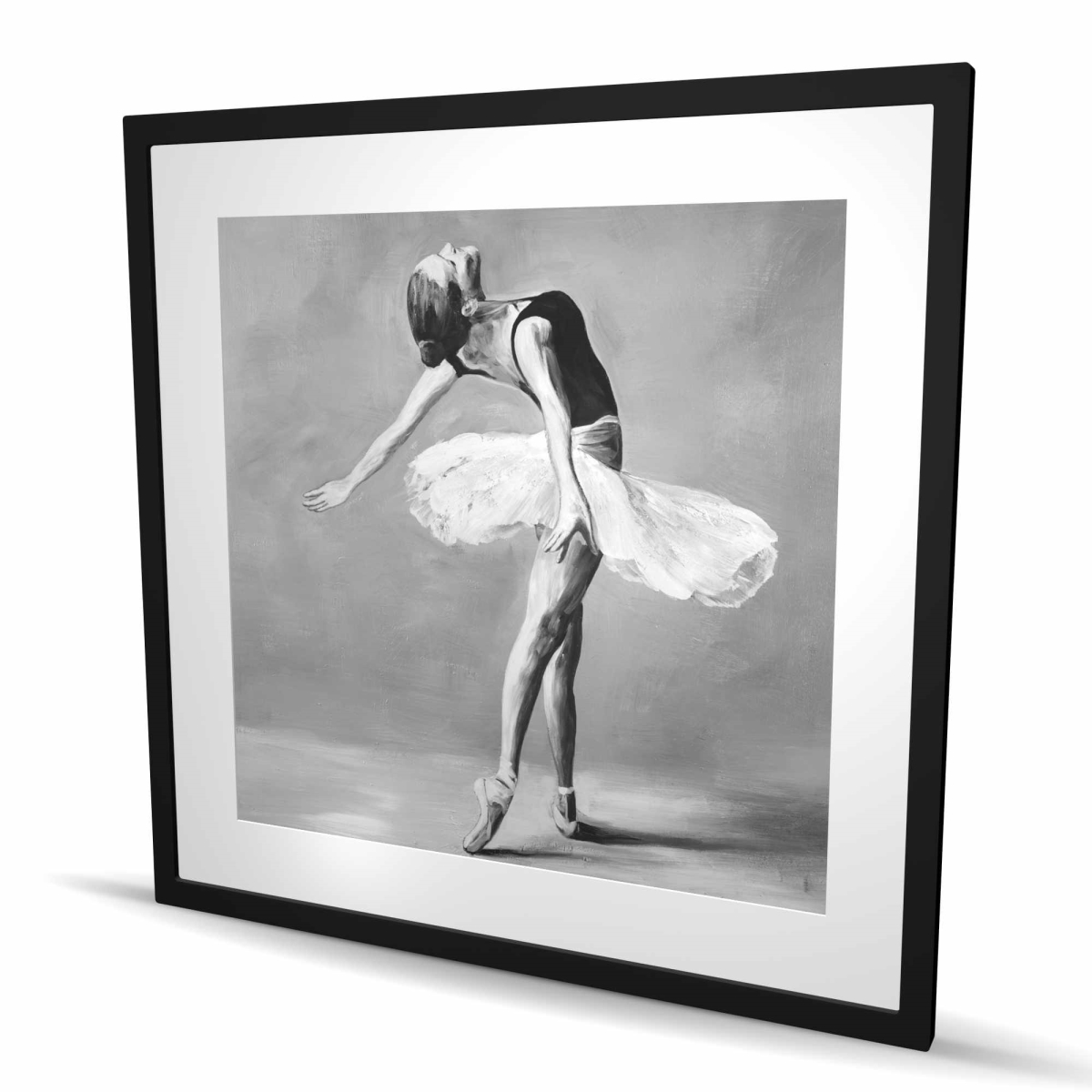 C1FM3636IFXAH8 36 x 36 in. Classic Ballet Dancer - Black & White Hobbies Framed Print