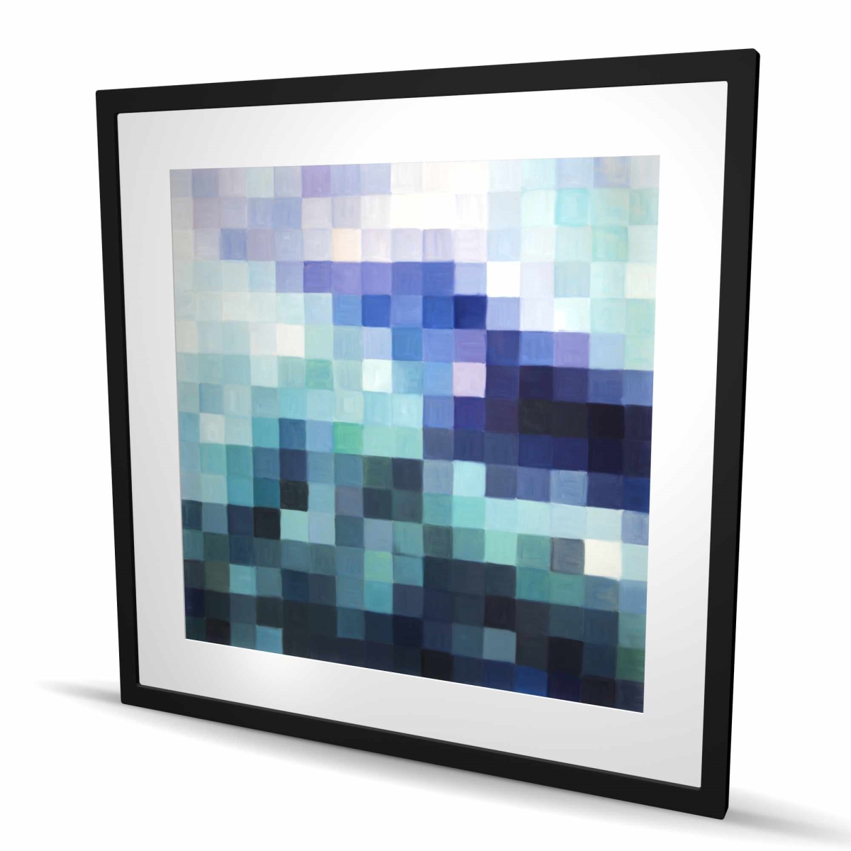 C1FM3636JVZ51J 36 x 36 in. Pixelized Landscape - Turquoise Mountains Framed Print Decor