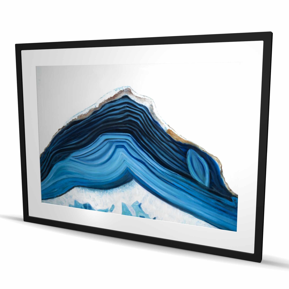 C1FM3648ULONIA 36 x 48 in. Blue Geode Profile - Hyperrealist Bedroom Framed Print Decor