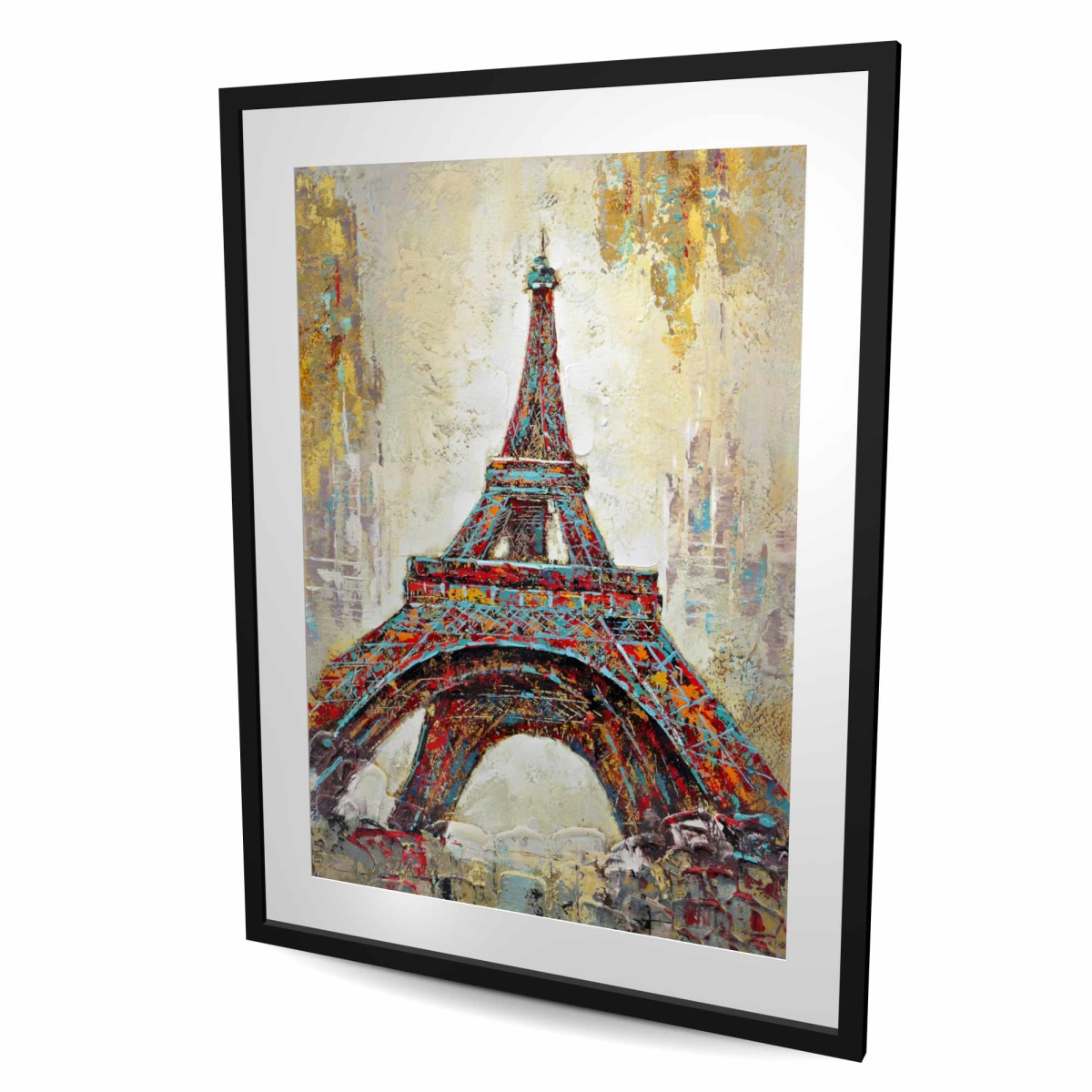 C1FM36483953B4 36 x 48 in. Abstract Eiffel Tower - Framed Matted Print for Home Decor