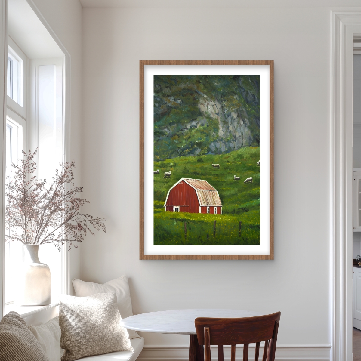 C1FM2436YEW2FE 24 x 36 in. Life in the Countryside - Framed Matted Print for Home Decor