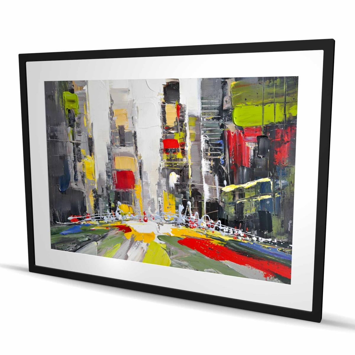 C1FM3648Y1ASSA 36 x 48 in. Abstract Texturized Cityscape - Gray Cities Framed Print