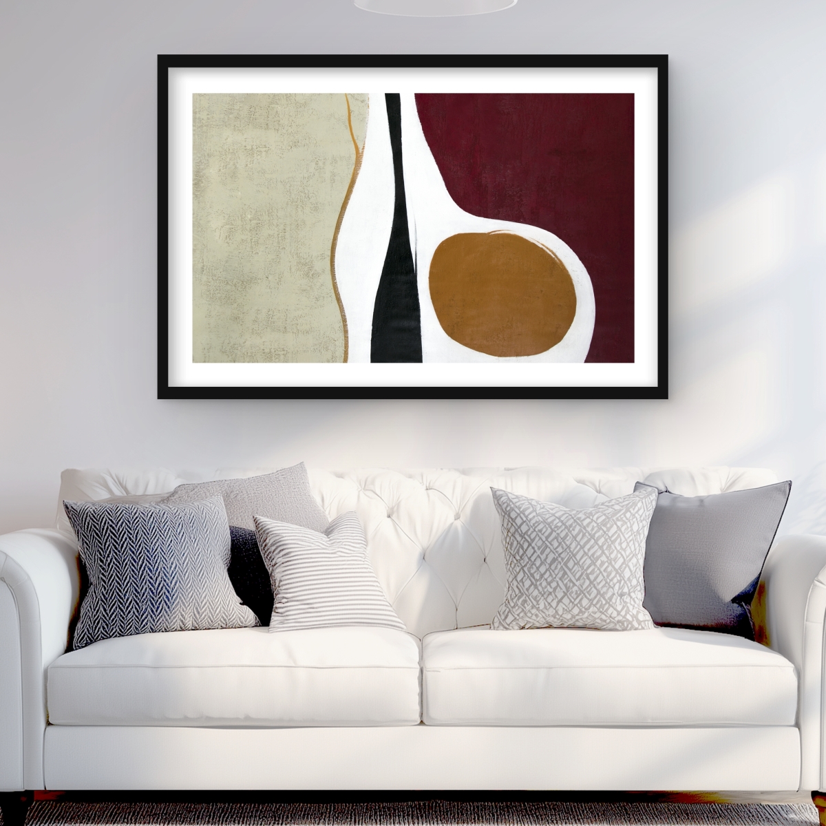 C1FM2436U0DULV 24 x 36 in. Multiform Vintage Abstract Framed Matted Print - Home Decor