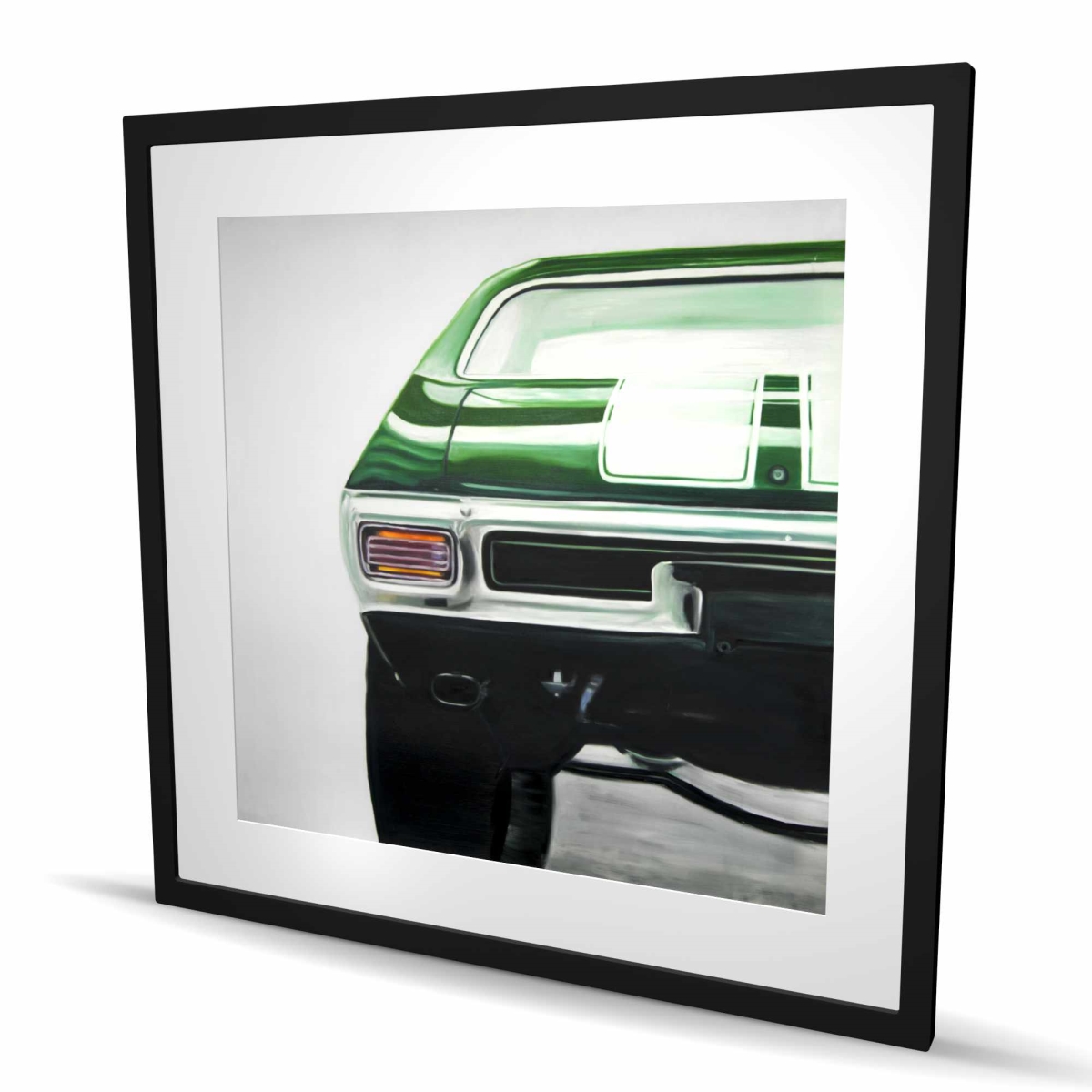 C1FM36362Q7EA5 36 x 36 in. Classic Dark Green Car Framed Print - Man Cave Home Decor