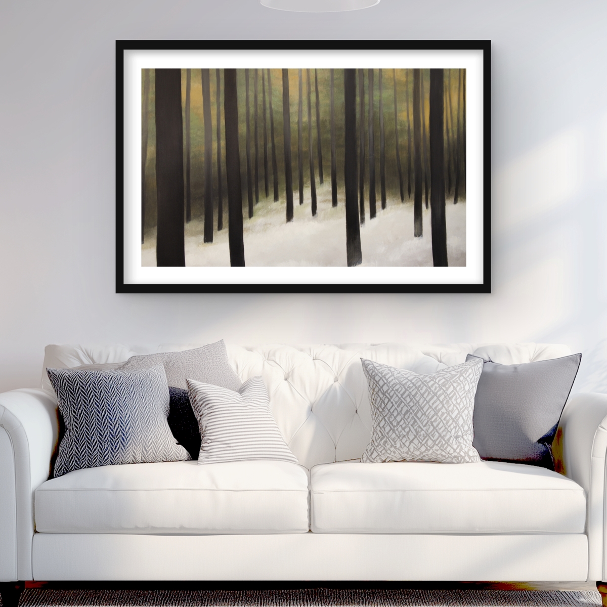 C1FM2436LFGGM0 24 x 36 in. Silent Forest - Rustic Framed Matted Print for Home Decor