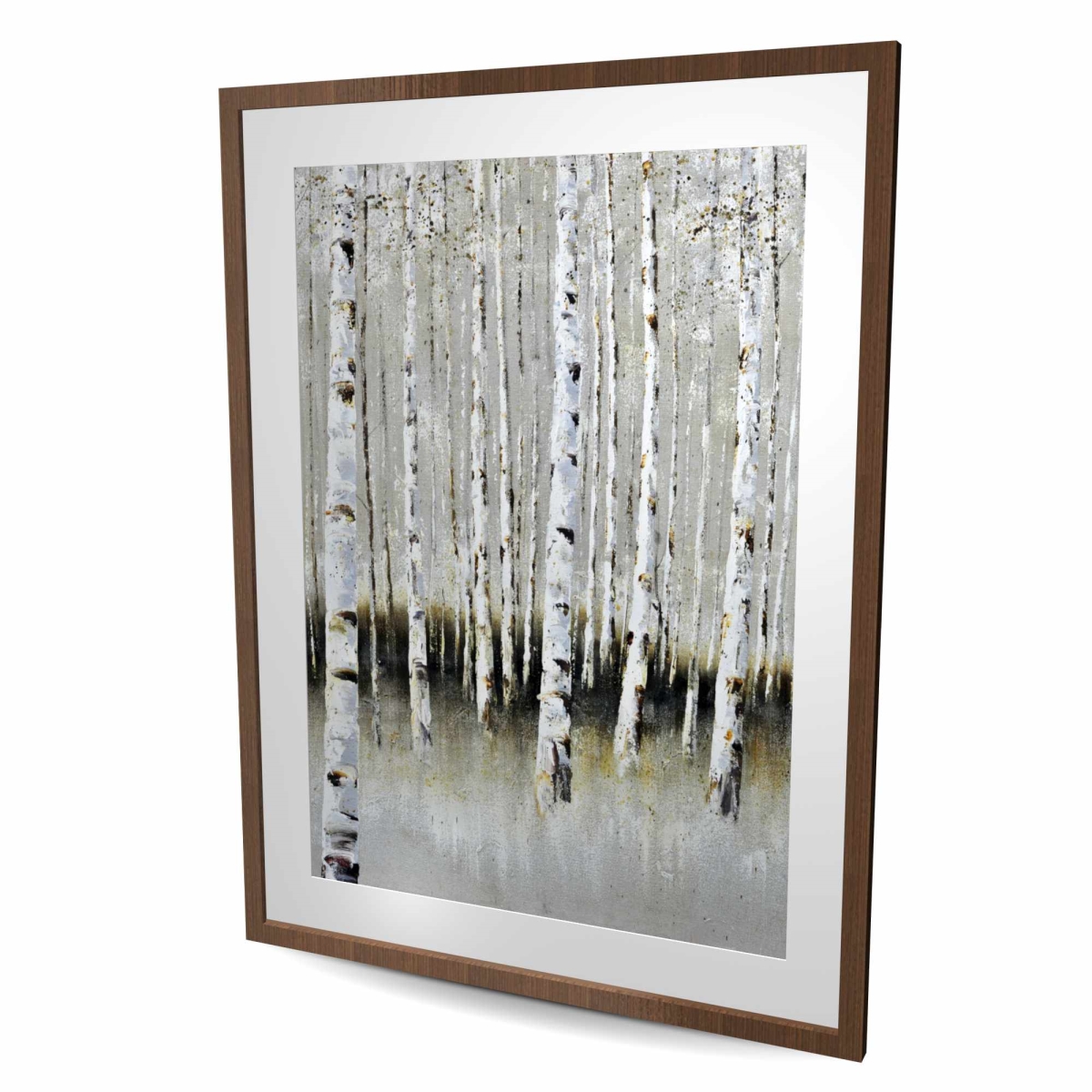 C1FM3648E8RG7M 36 x 48 in. Winter Forest Landscape - Framed Matted Print for Home Decor