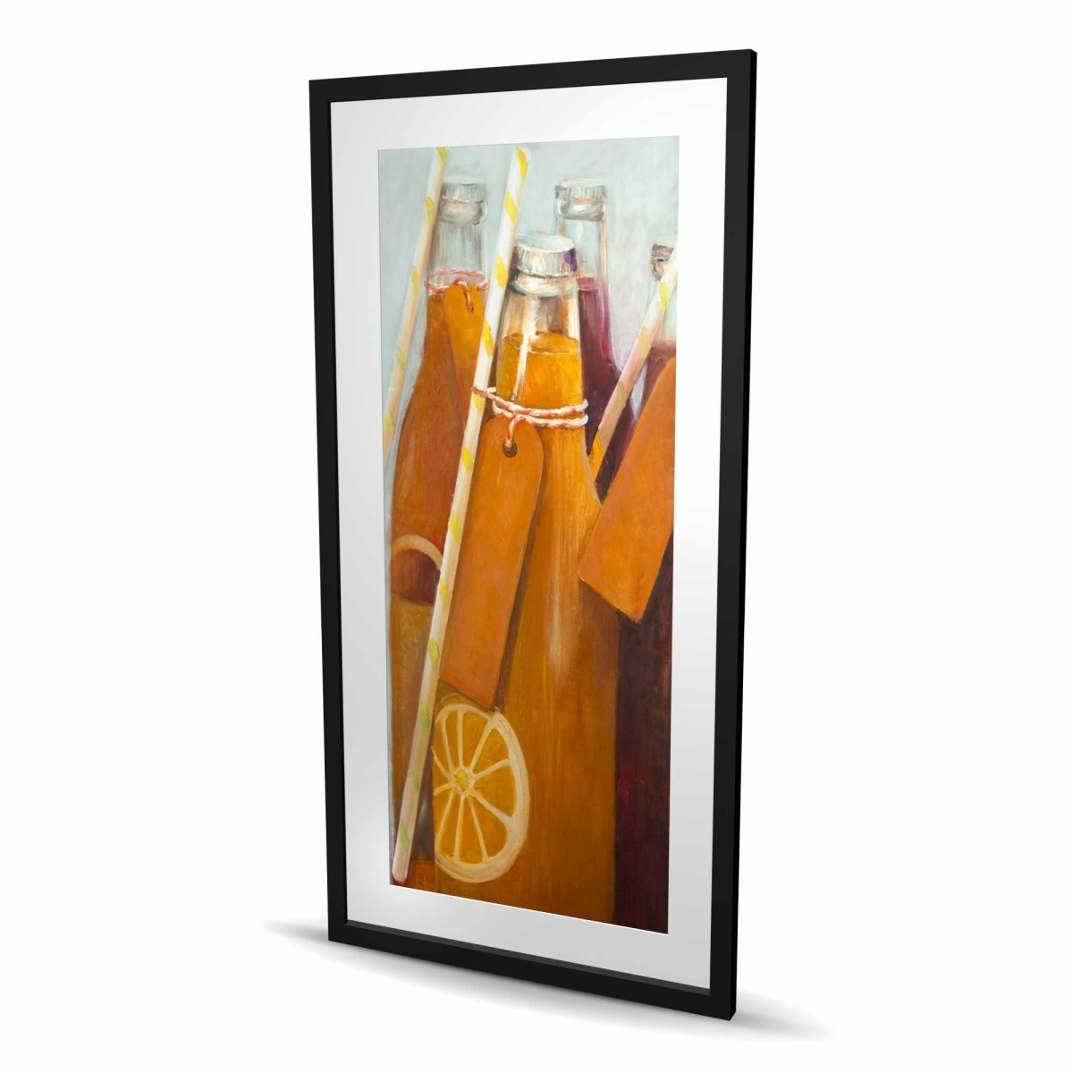 C1FM2448FUITVM 24 x 48 in. Orange Summer Drinks - Kitchen Food Framed Matted Print