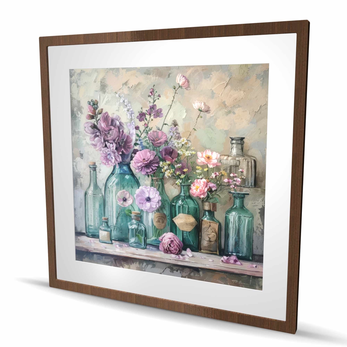 C1FM3636VKRFR0 36 x 36 in. Still Life - White Framed Matted Print for Home Decor