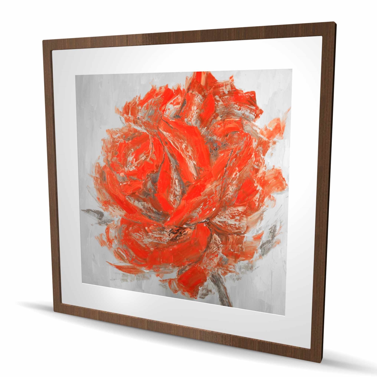 C1FM3636JA0DD2 36 x 36 in. Abstract Rose - Office Romantic Framed Matted Print Decor