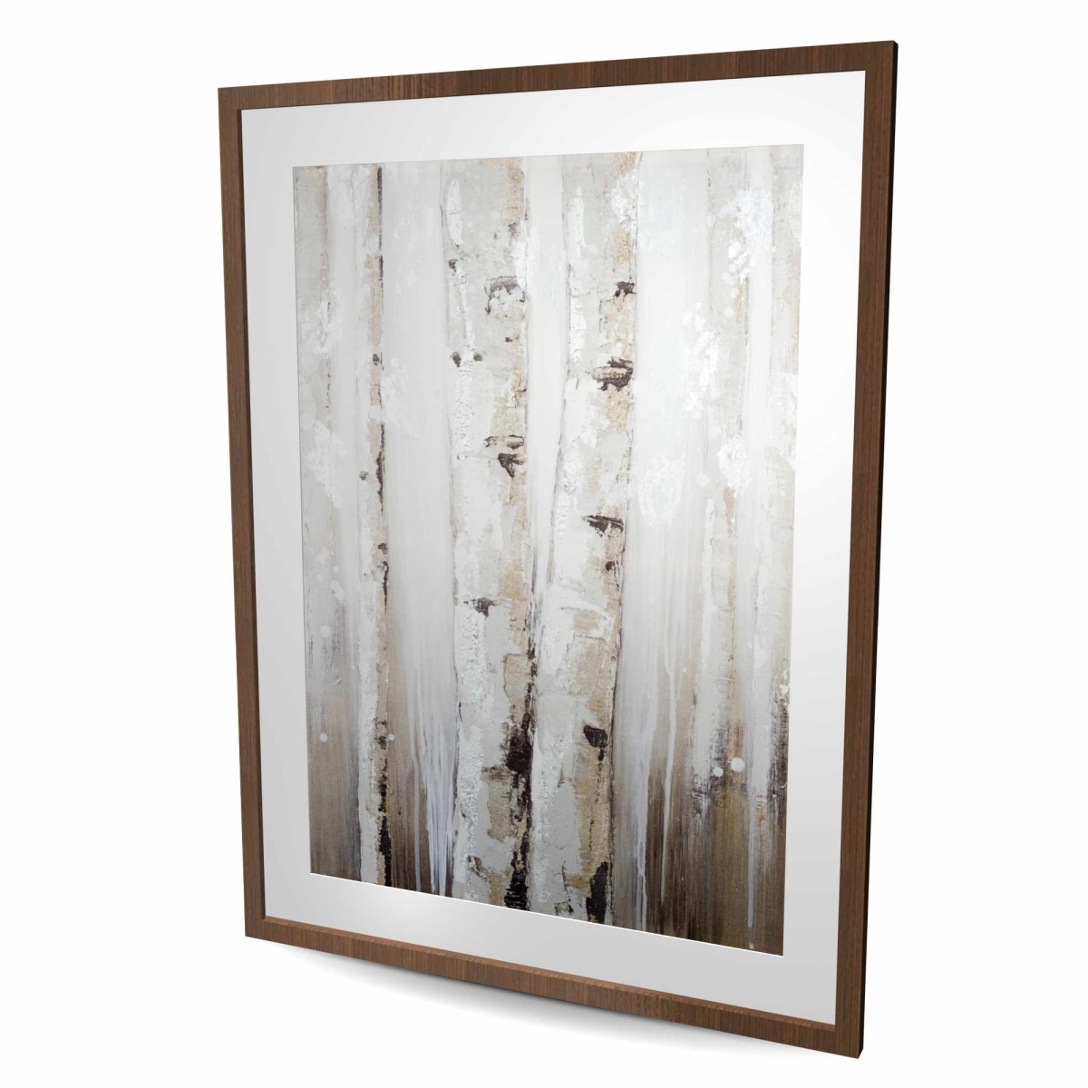 C1FM3648I6QFXB 36 x 48 in. Abstract White Birches - Gray Bedroom Framed Matted Print