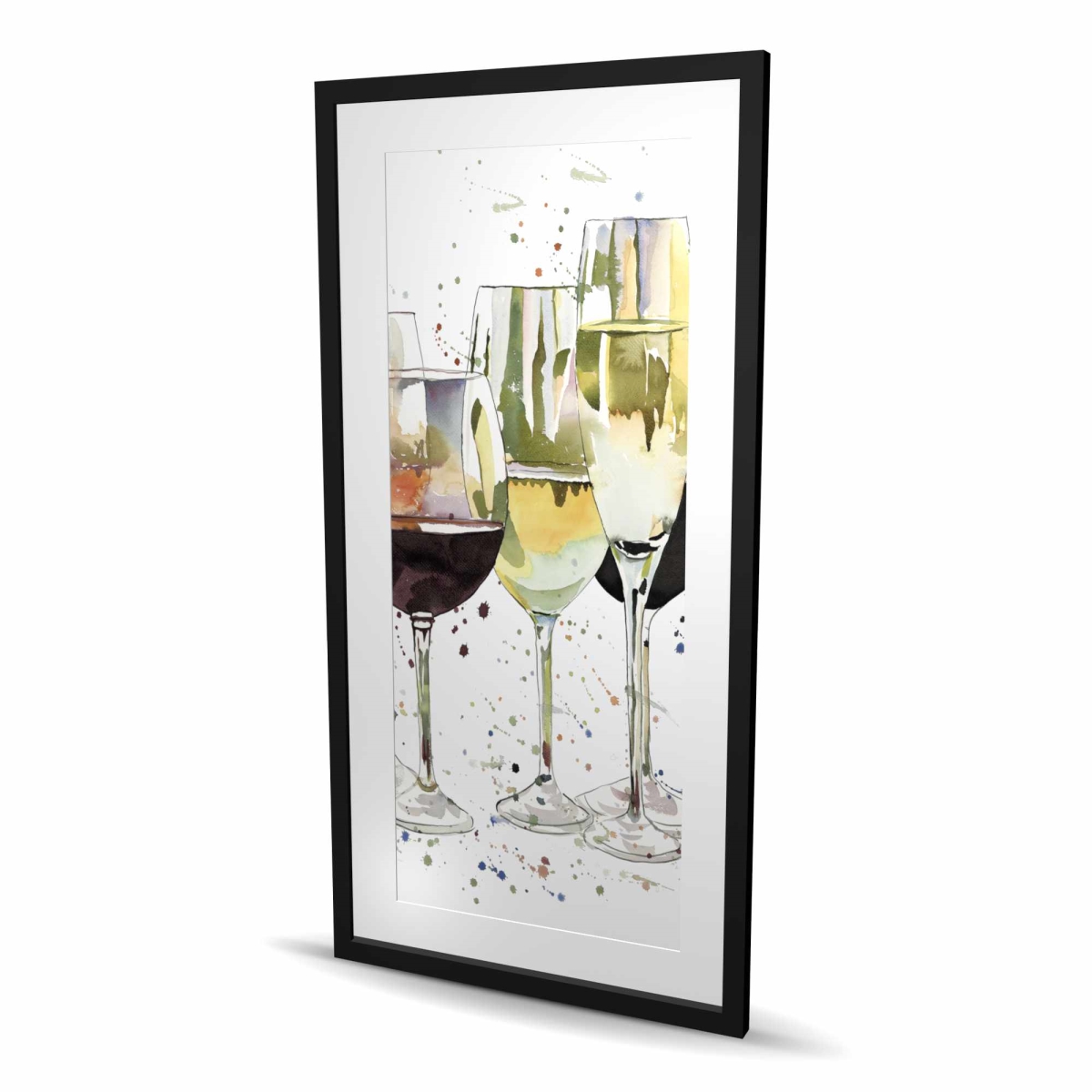C1FM2448A9XCFC 24 x 48 in. Beautiful Wine Glasses - Framed Matted Print for Home Decor