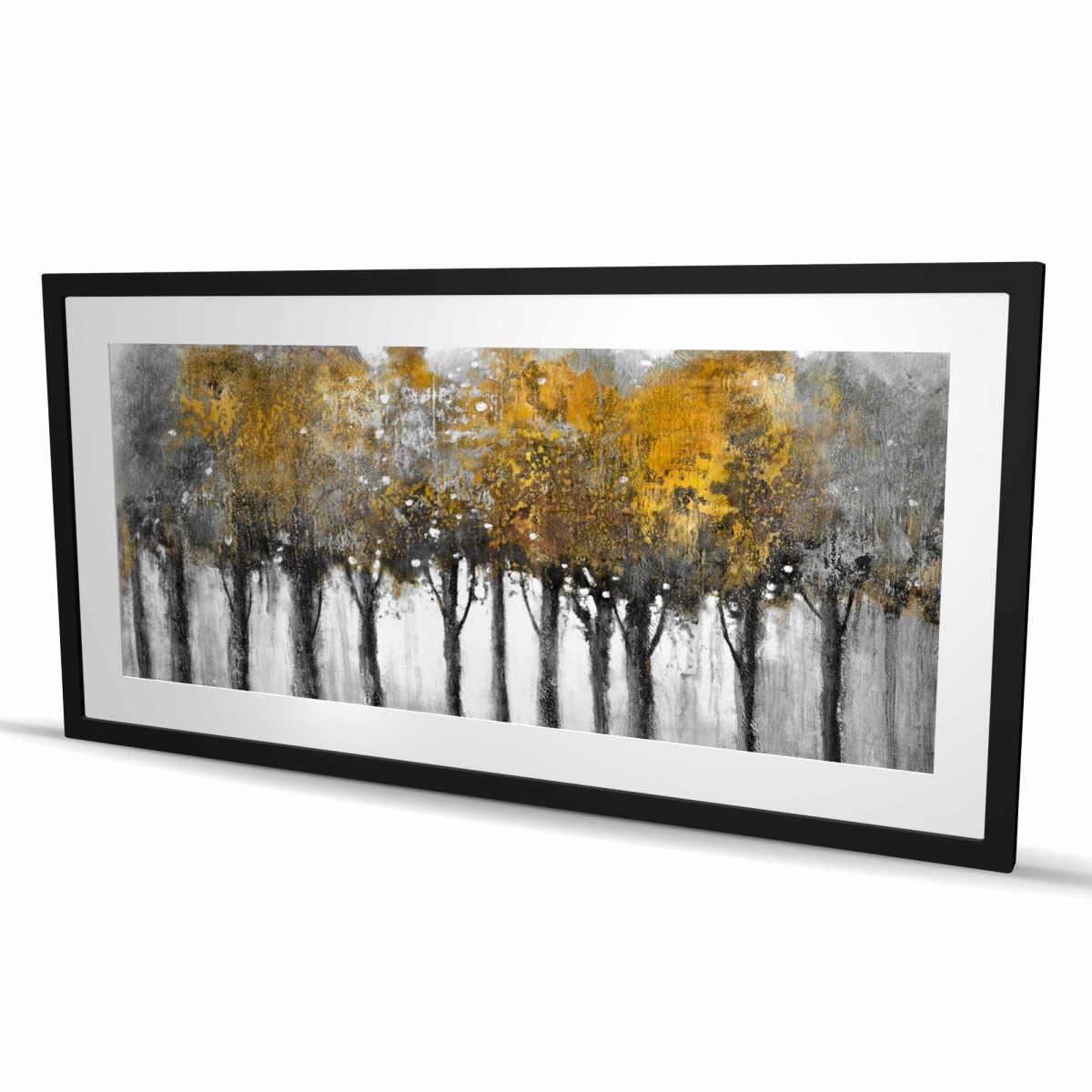 C1FM2448PE0E1H 24 x 48 in. Illuminated Forest - Yellow Contemporary Framed Matted Print