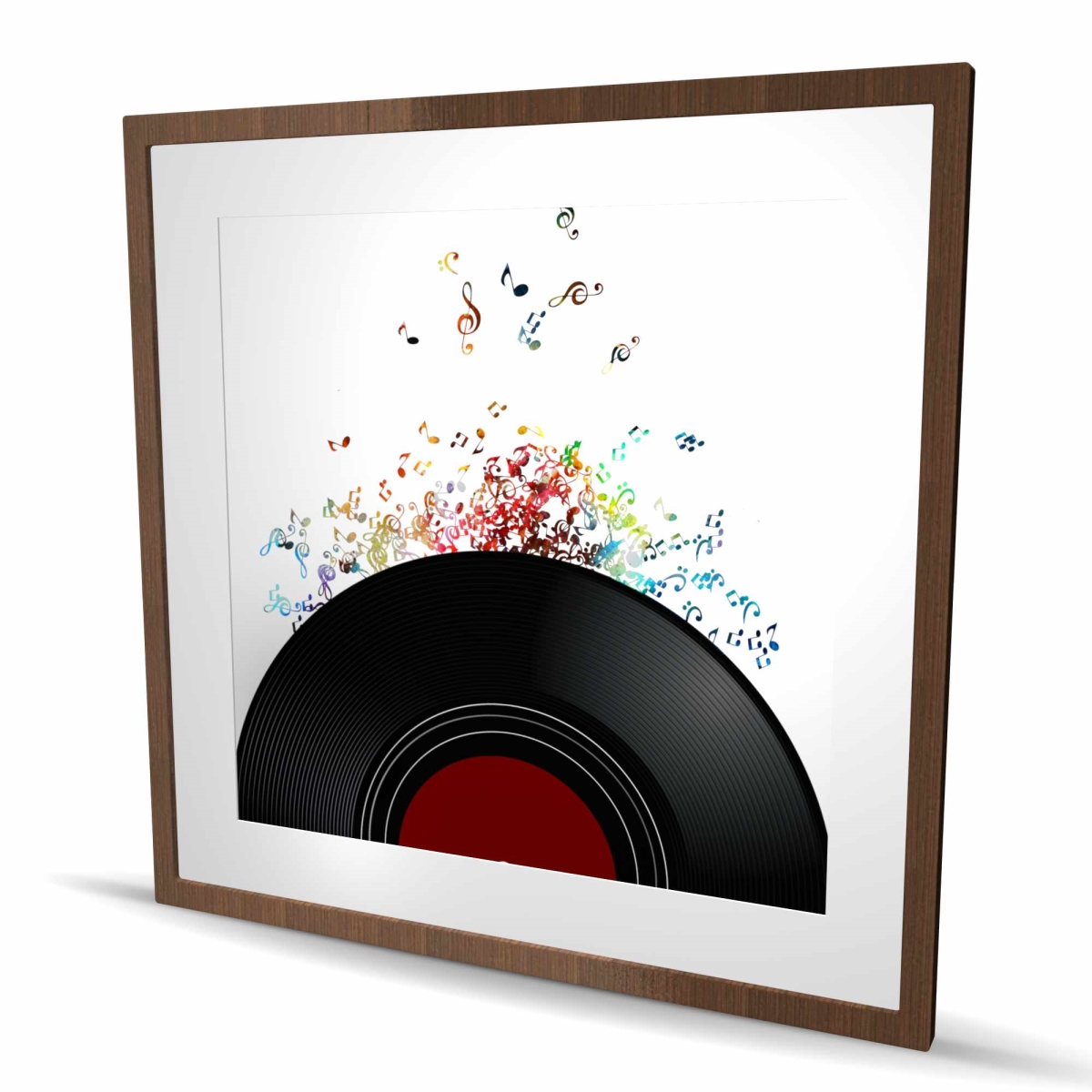 C1FM3636DTIY3I 36 x 36 in. Notes Escaping From A Vinyl Record - Red Bedroom Print Decor