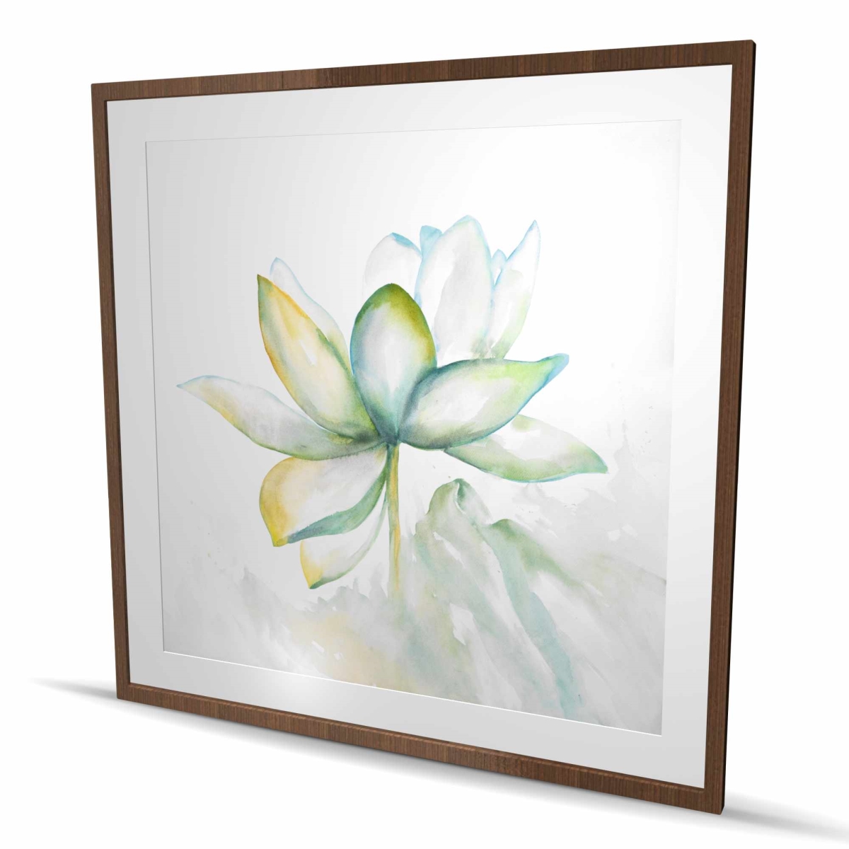 C1FM4848O7SO4F 48 x 48 in. Abstract Lotus Flower - Scandinavian Bedroom Framed Print