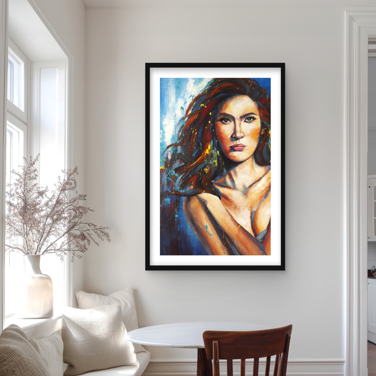 C1FM2436DXHD5X 24 x 36 in. Closer - Modern Framed Matted Print for Bedroom Decor