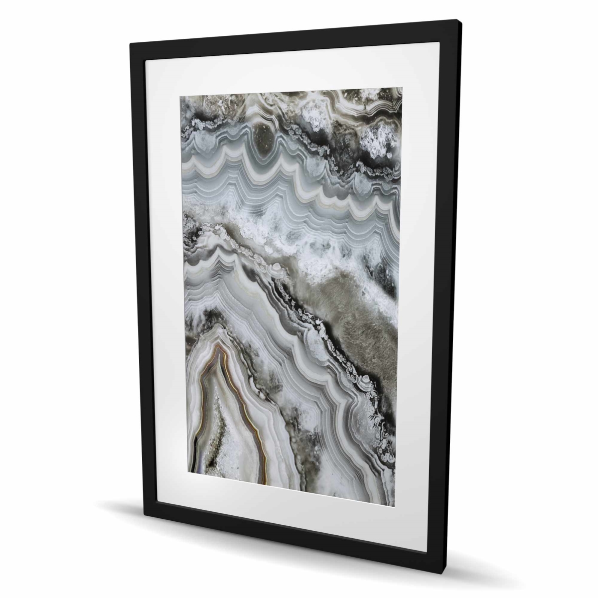 C1FM2436F9LLTC 24 x 36 in. Abstract Geode - Framed Matted Print for Home Decor