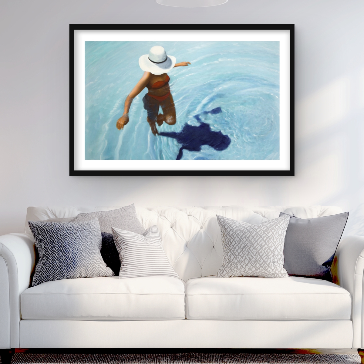 C1FM2436FH96V8 24 x 36 in. On Vacation - Bathroom Figurative Framed Matted Print Decor