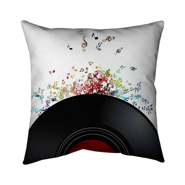 20 x 20 in. Notes Escaping From A Vinyl Record-Double Sided Print Outdoor Pillow Cover