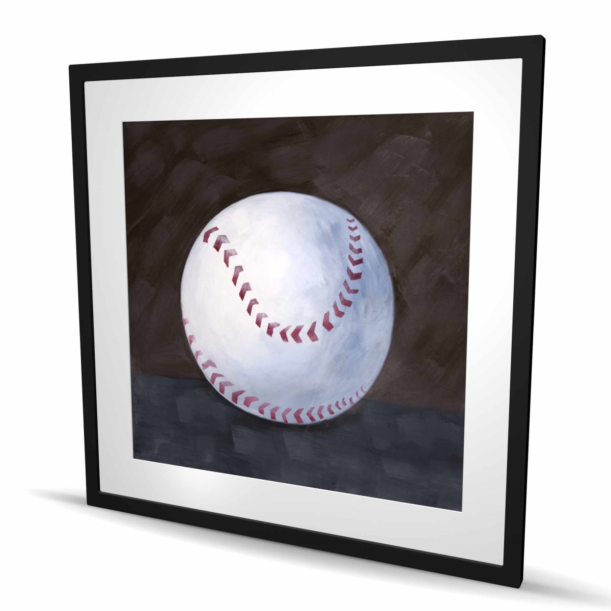 C1FM3636X0XLIH 36 x 36 in. Baseball Ball - Man Cave Framed Matted Print - Home Decor