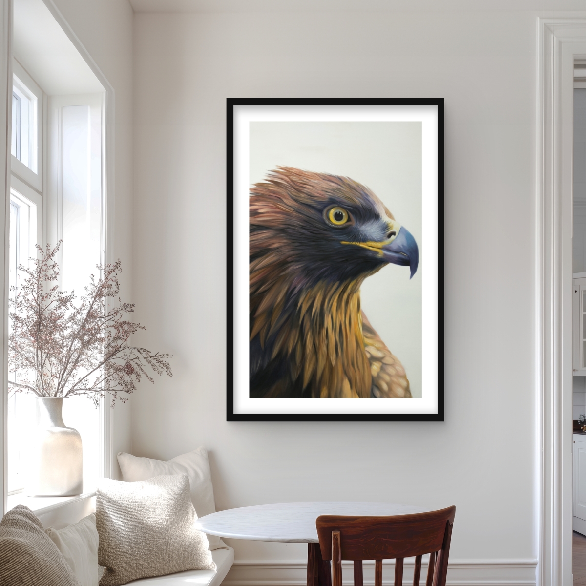 C1FM2436PTZR5S 24 x 36 in. Brown-Headed Eagle Framed Matted Print - Home Decor Art