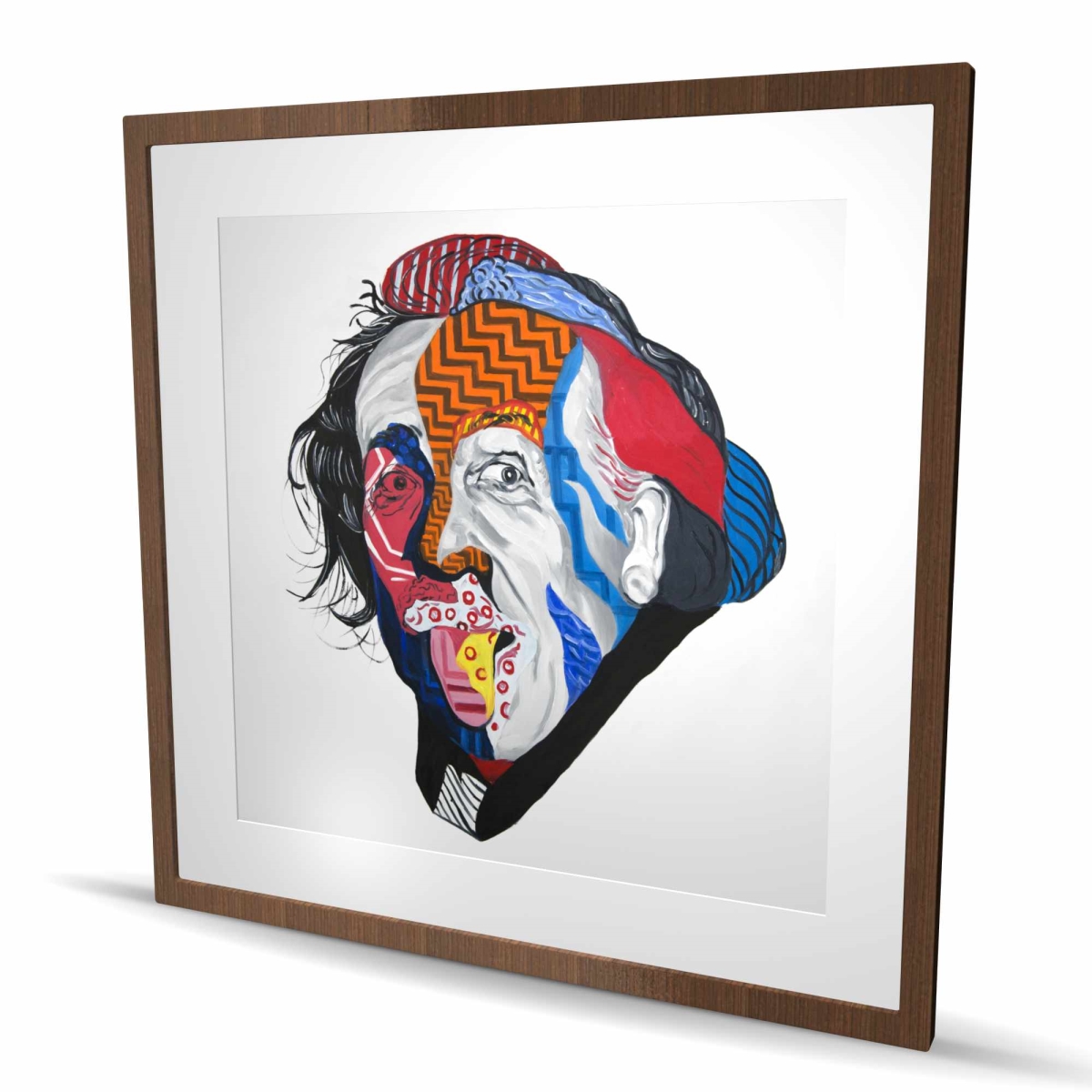 C1FM36369AOSR0 36 x 36 in. Abstract Albert Einstein Pop Art Print - Framed Home Decor