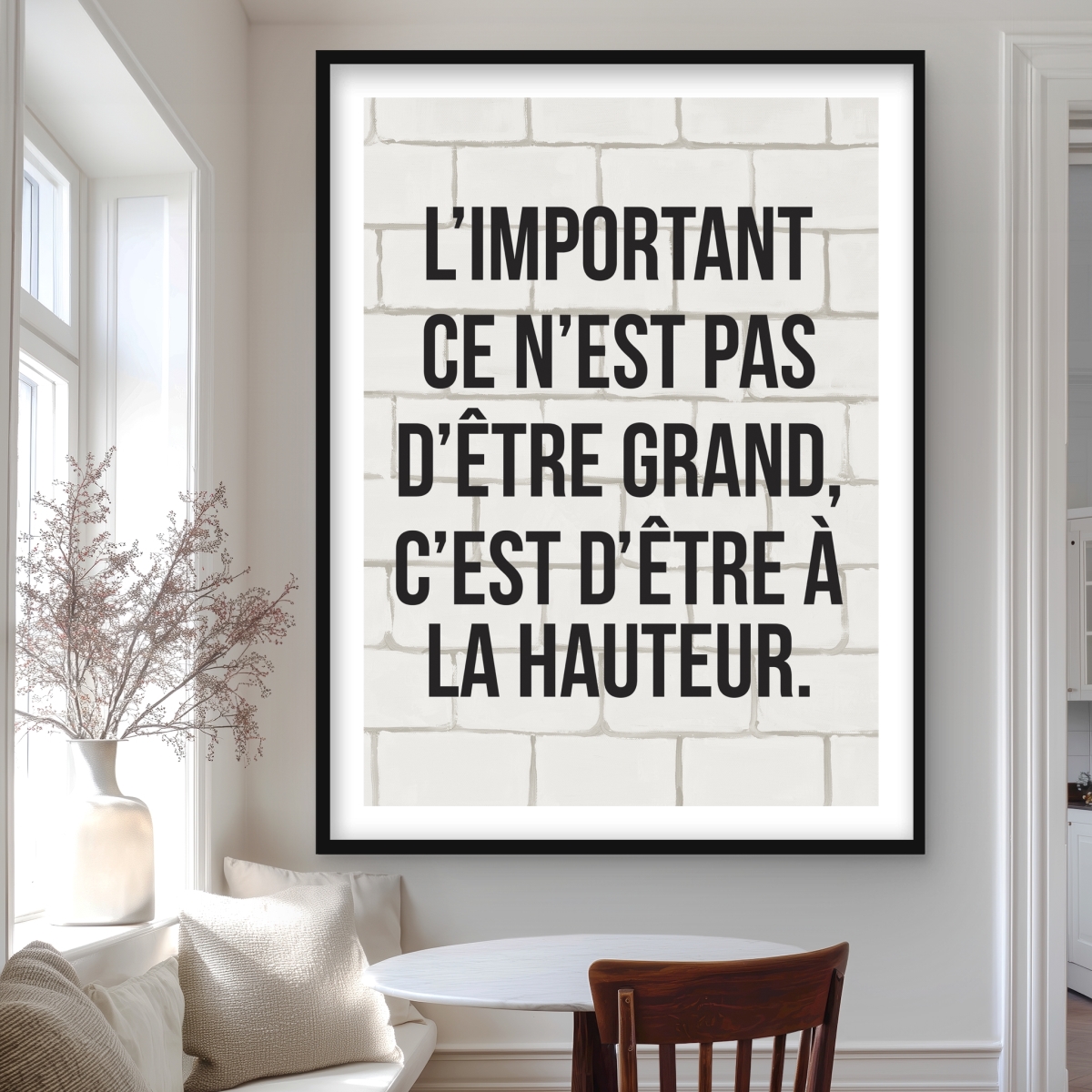 C1FM36487VASXR 36 x 48 in. L-Important Ce Nest Pas Detre Grand - Black Framed Print