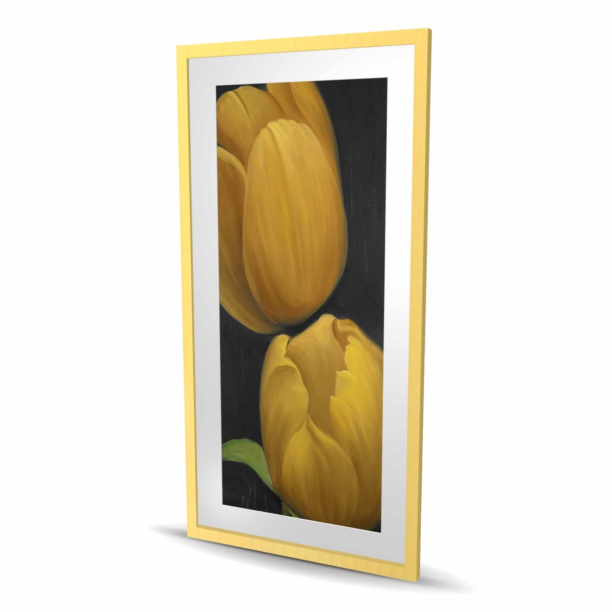 C1FM244893KOGR 24 x 48 in. Two Daffodils Flowers Print - Romantic Framed Home Decor