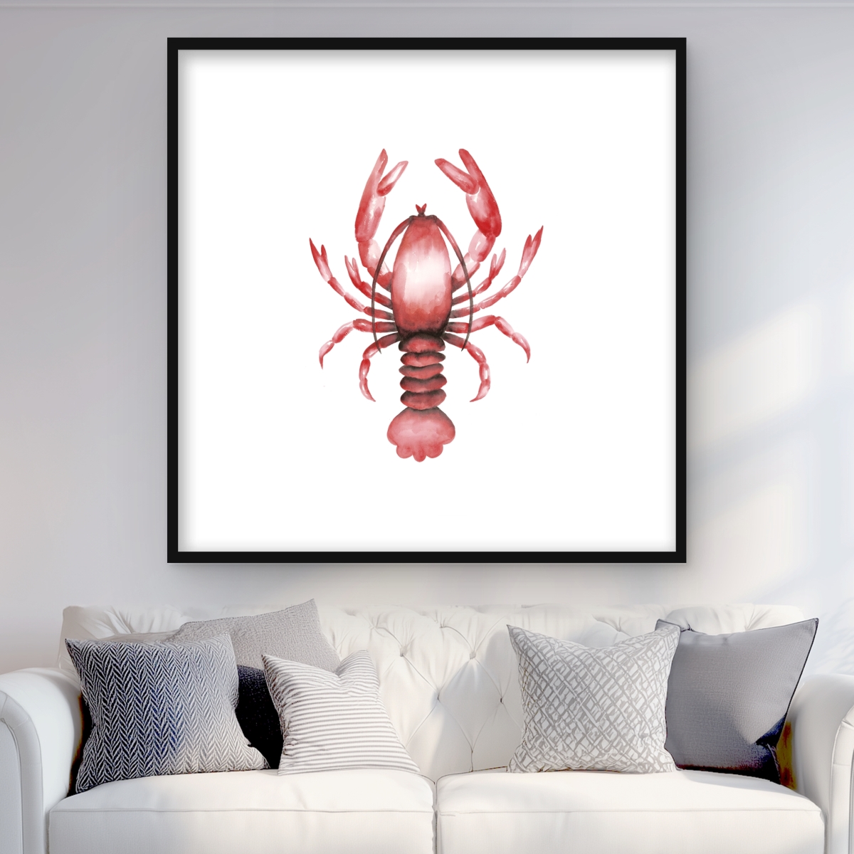 C1FM3636DPUZA3 36 x 36 in. Lobster Red Kitchen Framed Matted Print for Home Decor