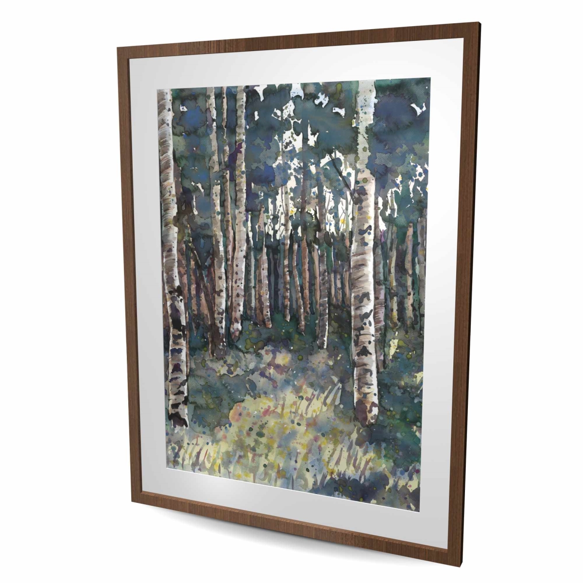 C1FM3648ZEH9TS 36 x 48 in. Birches - Bedroom Trees Framed Matted Print for Home Decor