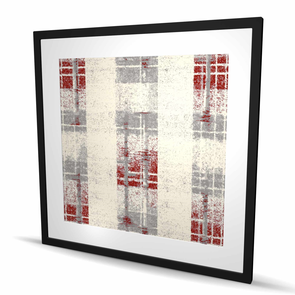 C1FM3636ROD0ST 36 x 36 in. Grunge Red Pattern Print - White Framed Matted Decor