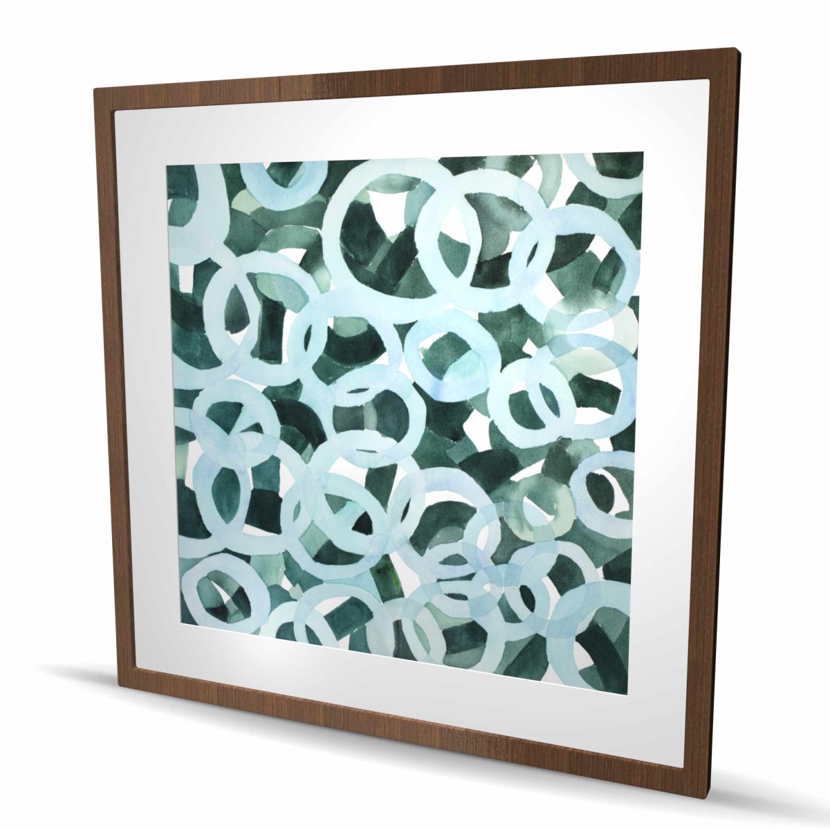 C1FM3636F7WYW2 36 x 36 in. Abstract Circles - Framed Matted Print for Home Decor