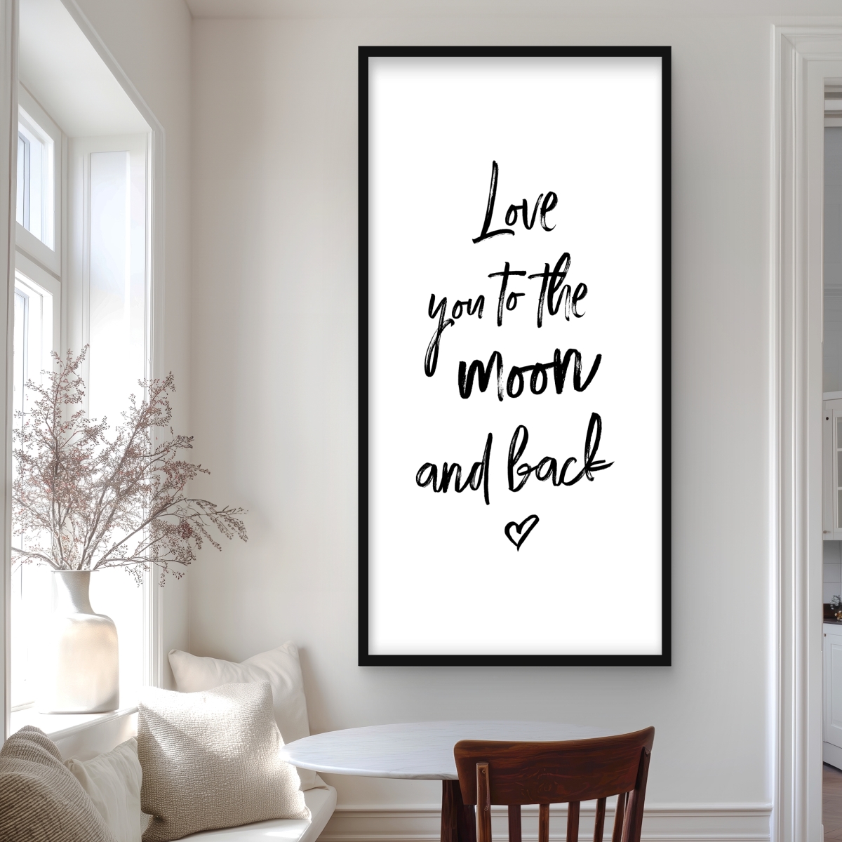 C1FM2448P0SEK1 24 x 48 in. Love You to the Moon & Back - Romantic Framed Print