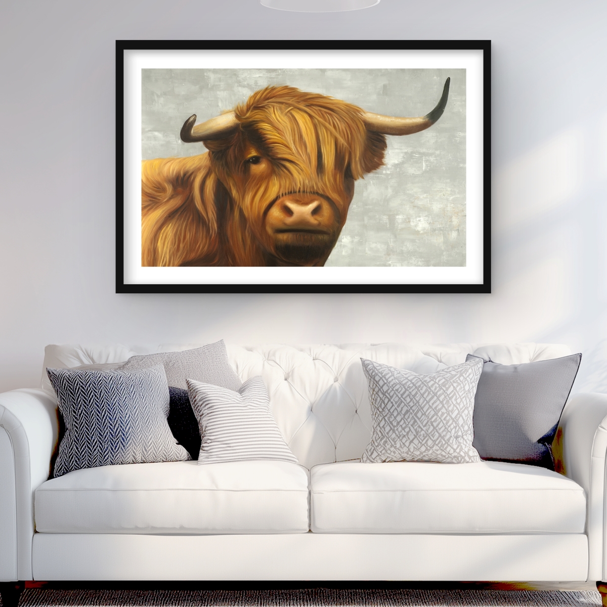 C1FM2436PRCVCL 24 x 36 in. Highland Cattle Brown Framed Matted Print - Home Decor