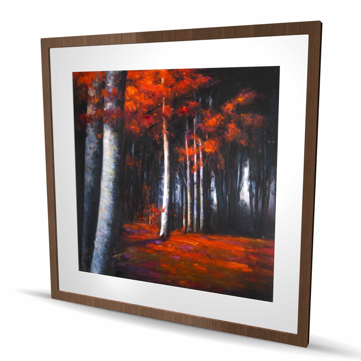 C1FM3636I94WQS 36 x 36 in. Mysterious Forest - Black Office Framed Matted Print Decor