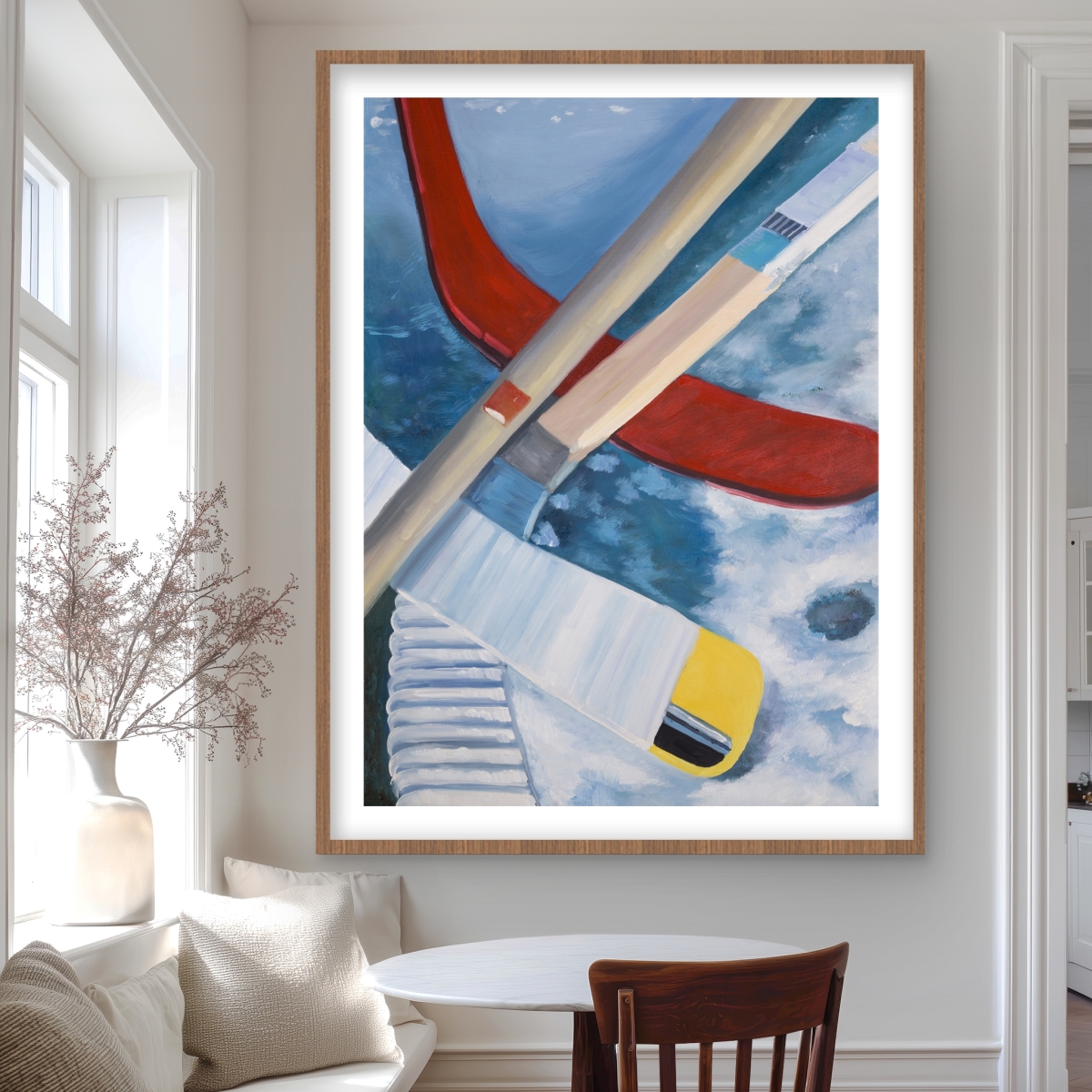 C1FM3648FBHEVO 36 x 48 in. Hockey Sticks on Ice - Man Cave Sports Print for Home Decor