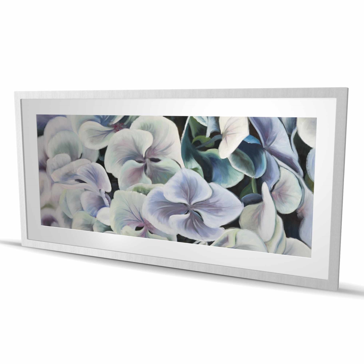 C1FM2448MJYNRO 24 x 48 in. Colorful Hydrangea Flowers - Rustic Green Framed Print Decor