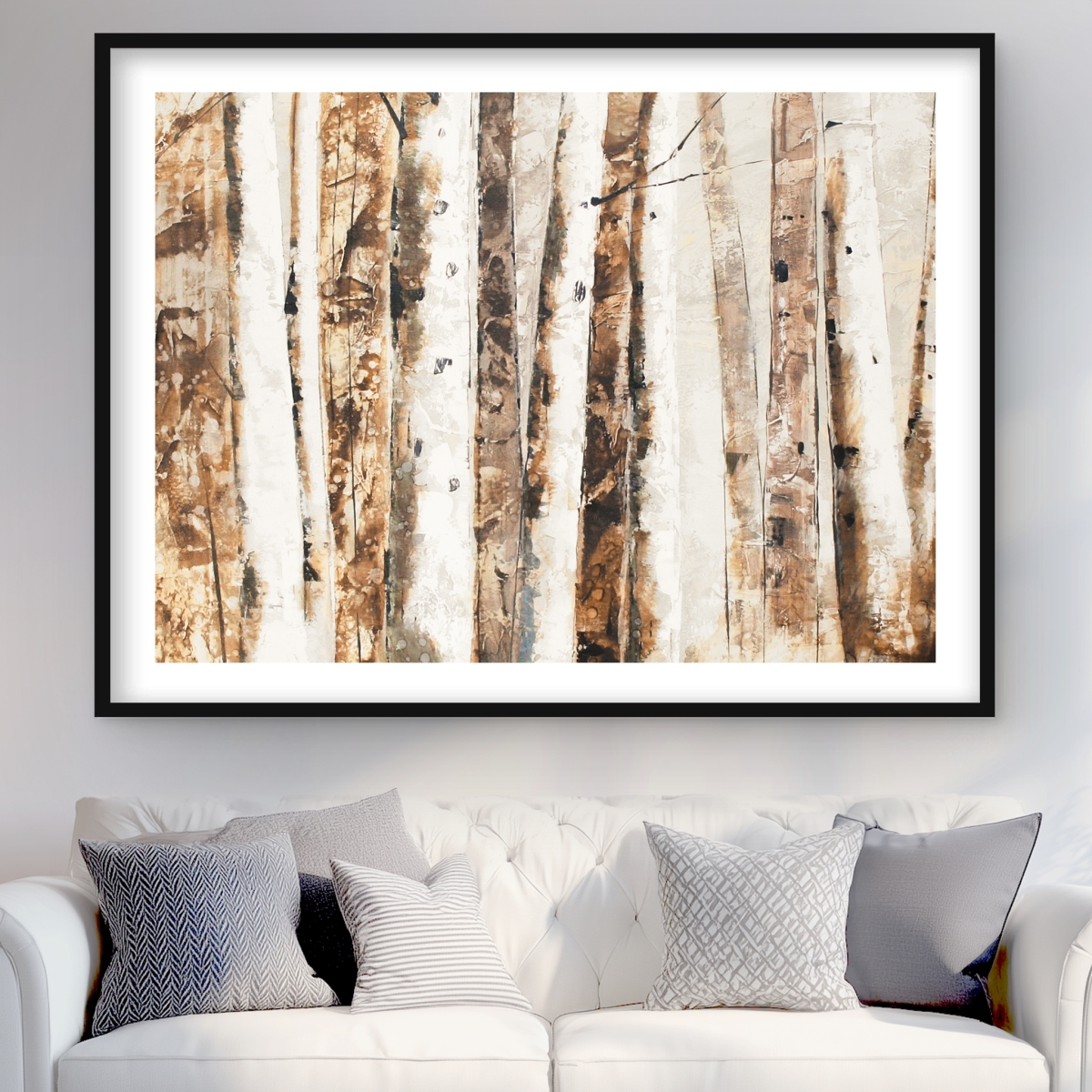 C1FM3648GNPSCB 36 x 48 in. Trees of An Abstract Forest - Brown Framed Matted Print