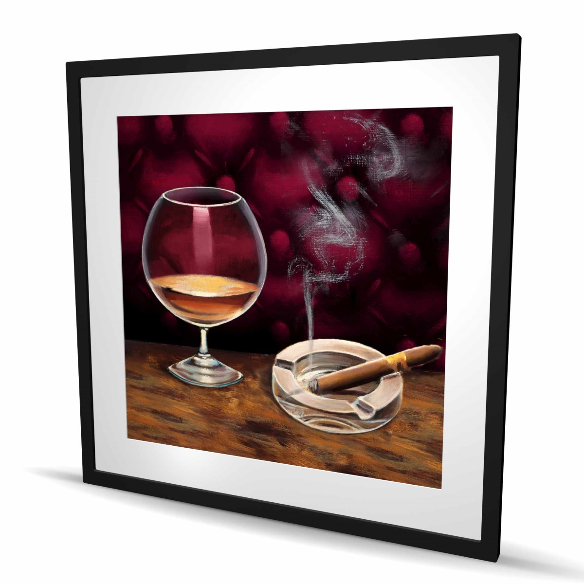 C1FM3636KOOEP3 36 x 36 in. Alcohol & Cigar Still Life Print - Man Cave Home Decor