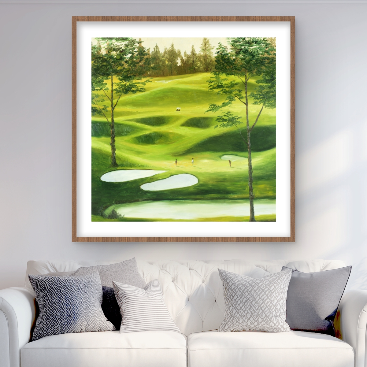 C1FM36368ACYND 36 x 36 in. Big Golf Course - Framed Matted Print for Man Cave Decor