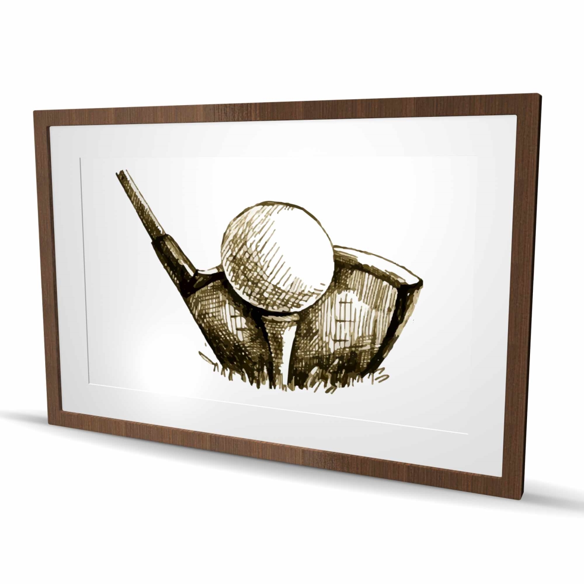 C1FM2436TTTZ1Z 24 x 36 in. Golf Ball Illustration Framed Print - Man Cave Decor