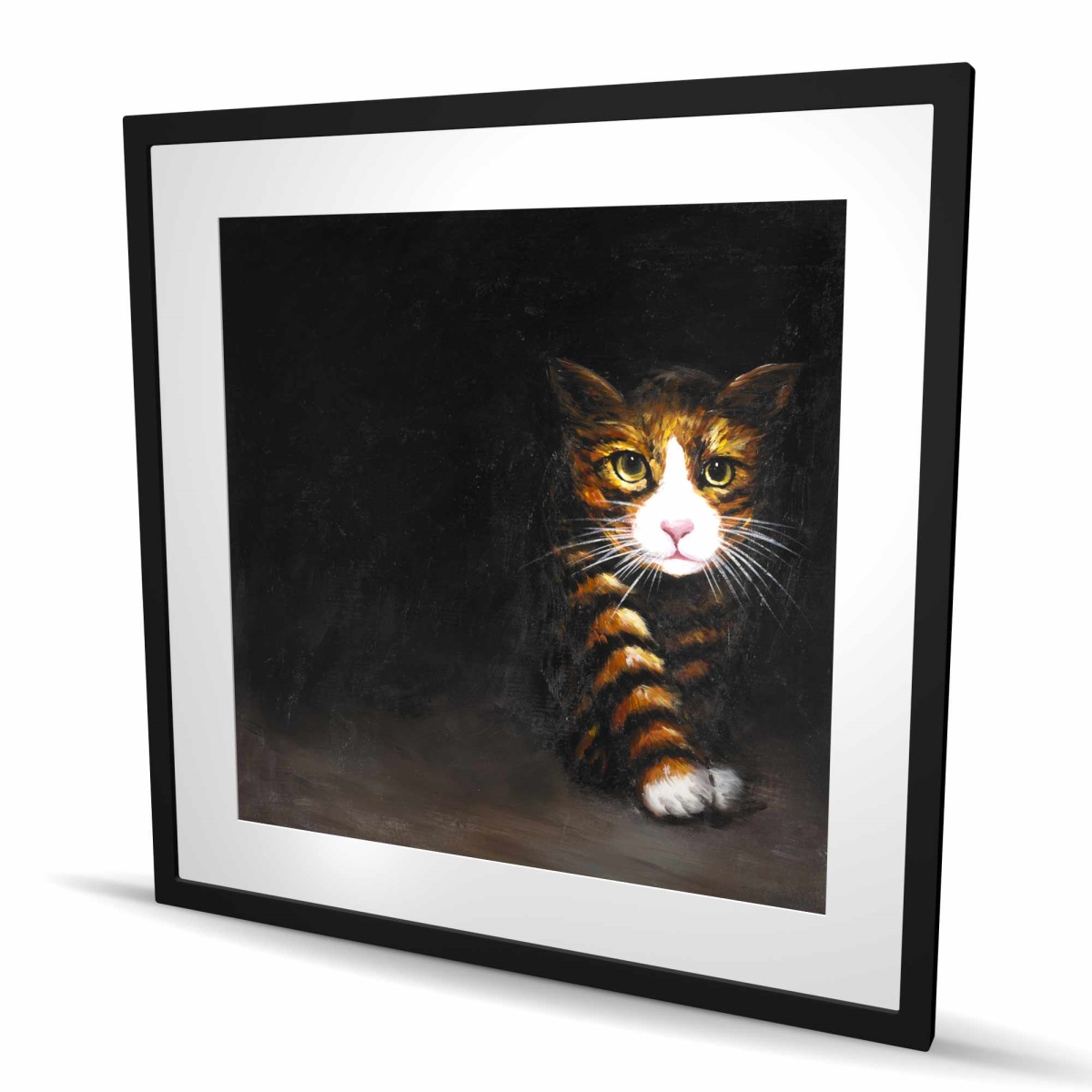 C1FM3636AY0HQF 36 x 36 in. Discreet Cat - Framed Matted Print for Home Decor - Pets Art