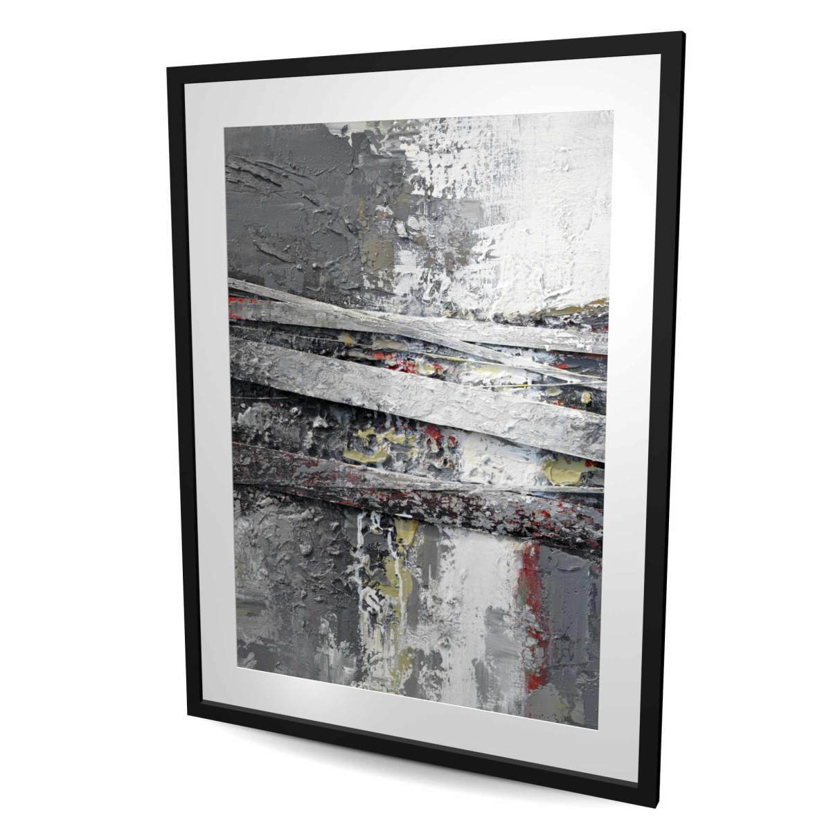 C1FM36485PXL85 36 x 48 in. Industrial & Texturized Abstract Stripes - Framed Print